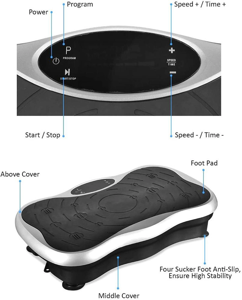 Hot Sale Home Fitness Equipment New Design Whole Body Exercise Machine Vibration Plate Massage Platform Machine Fit Massage Body Power Machine