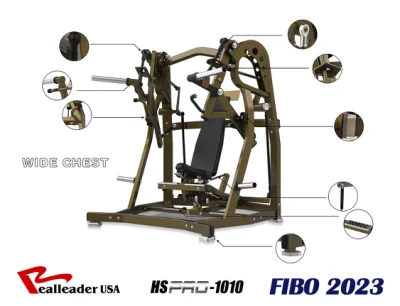 상업용 체육관 피트니스 장비, 플레이트 로딩 기계가 있는 다기능 근력 기계, 프리 웨이트, 역도 기계용 넓은 가슴